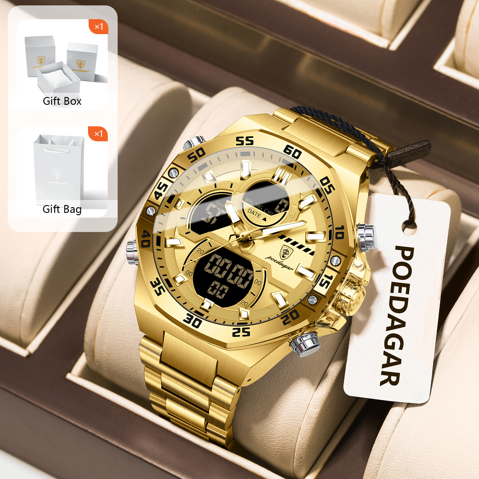 Men Accessories Jewelry - POEDAGAR Sport Men Watch LED Waterproof