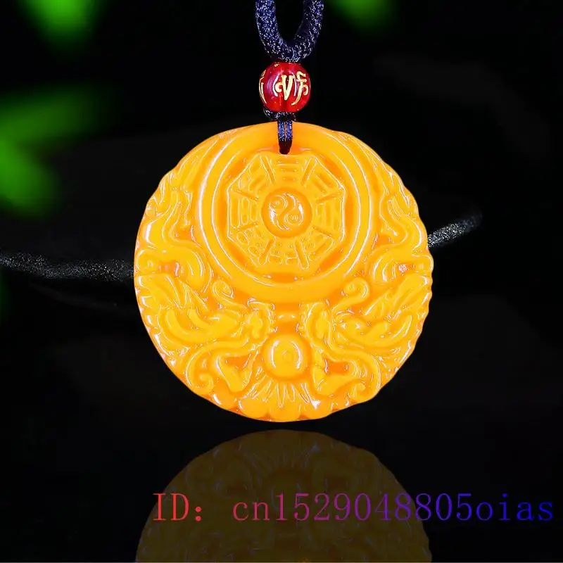 Men Accessories Jewellery - Yellow Jade Dragon Pendant Gifts Men