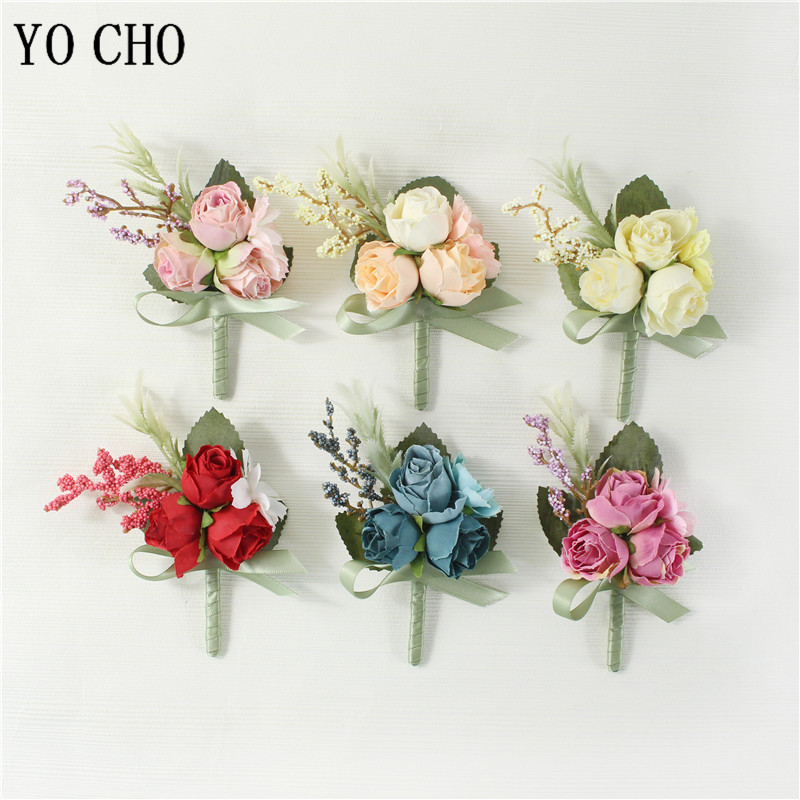 Men Accessories For Wrist - YO CHO Boutonniere Wedding Men Brooch