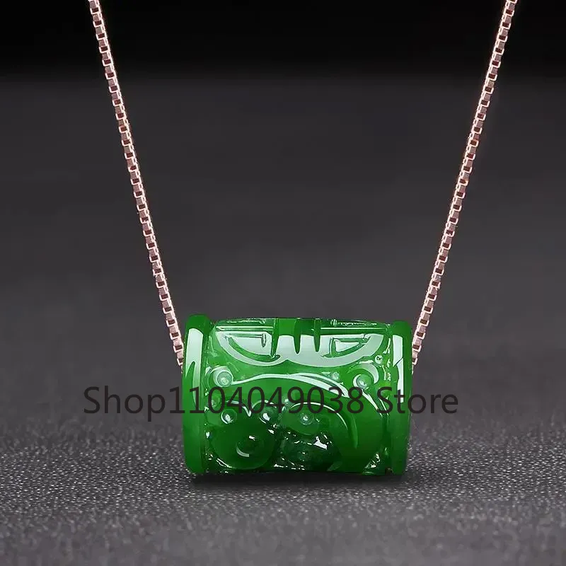Men Accessories Jewellery - Natural Green Jade Money Beads Pendant