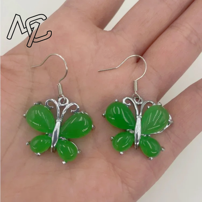 Men Accessories Jewellery - S925 Silver Green Jade Butterfly Pendant
