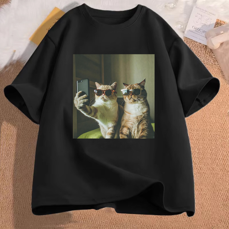 Men Accessories Aesthetic - Cat Meme Funny Graphic T-Shirt, Retro