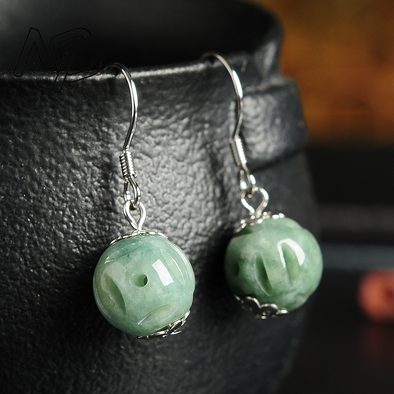 Men Accessories Jewellery - Natural Emerald Hollow Bead Jade DIY