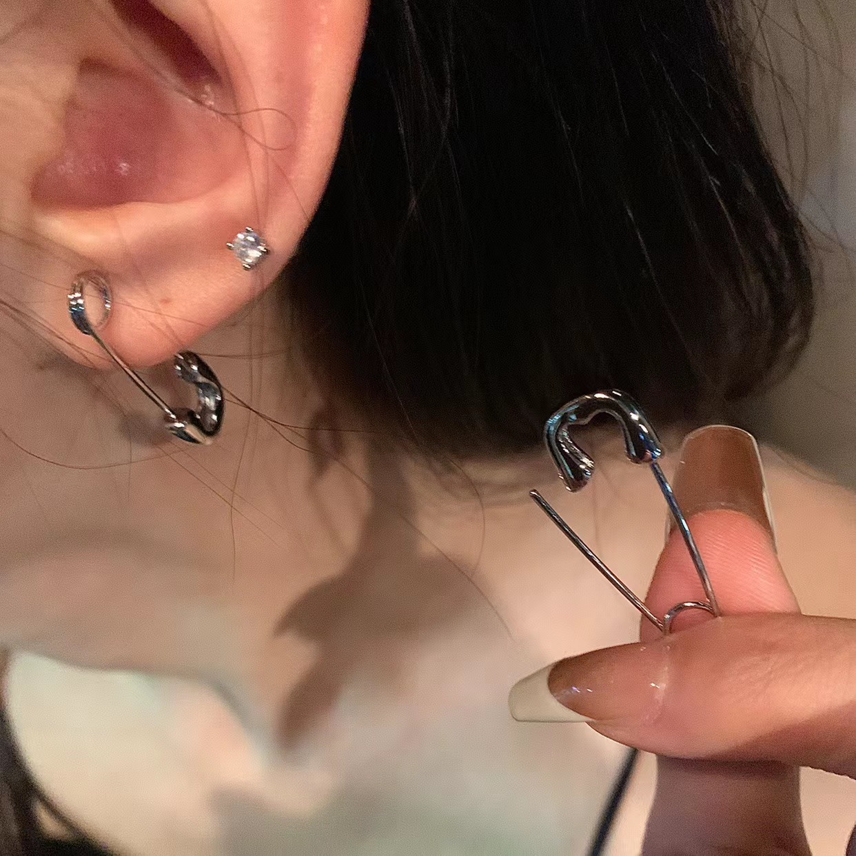 6PCS SET Goth Punk Crystal Cro - Men Accessories Aesthetic 评论和价格