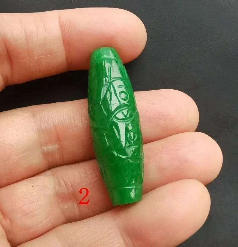 1pc Natural A Green Jade Money - Men Accessories Jewellery 评论和价格