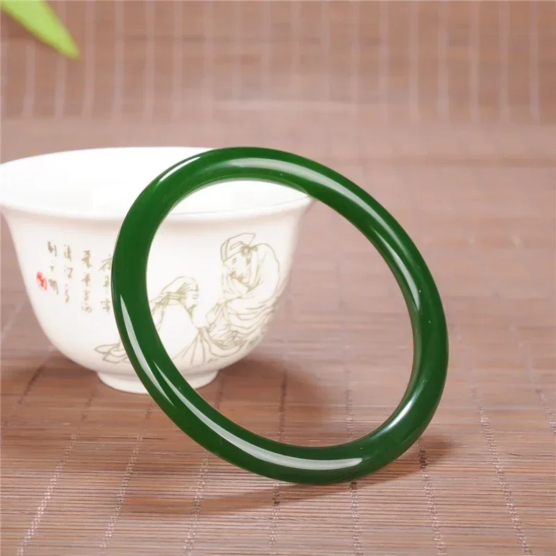 Green Jade Round Bracelet 54-6 - Men Accessories Jewellery 评论和价格