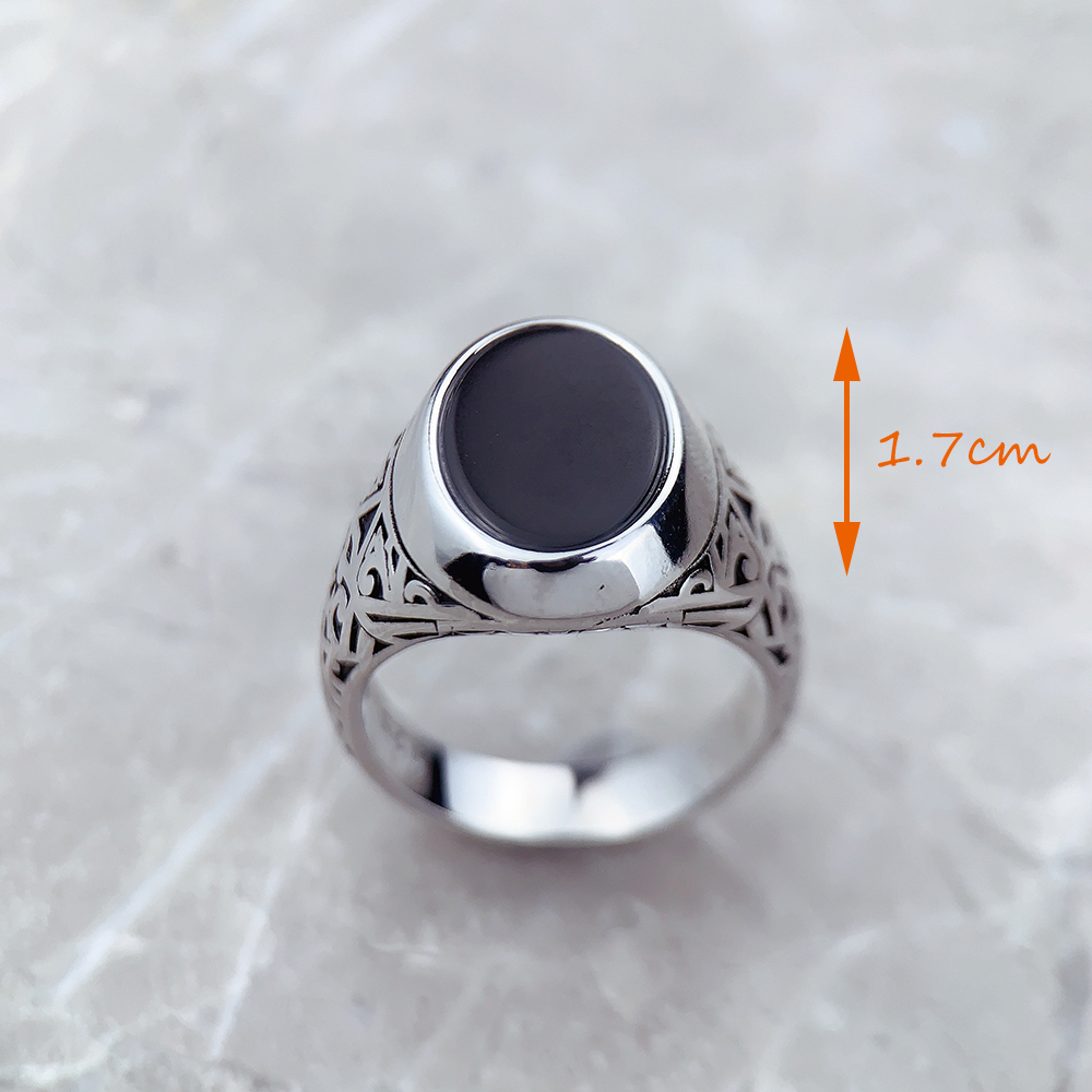 Black Oval Signet Ring Europe  - Signet Ring Men 评论和价格