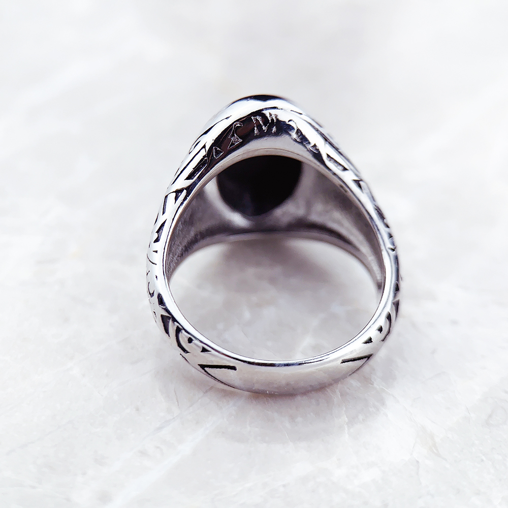 Black Oval Signet Ring Europe  - Signet Ring Men 评论和价格