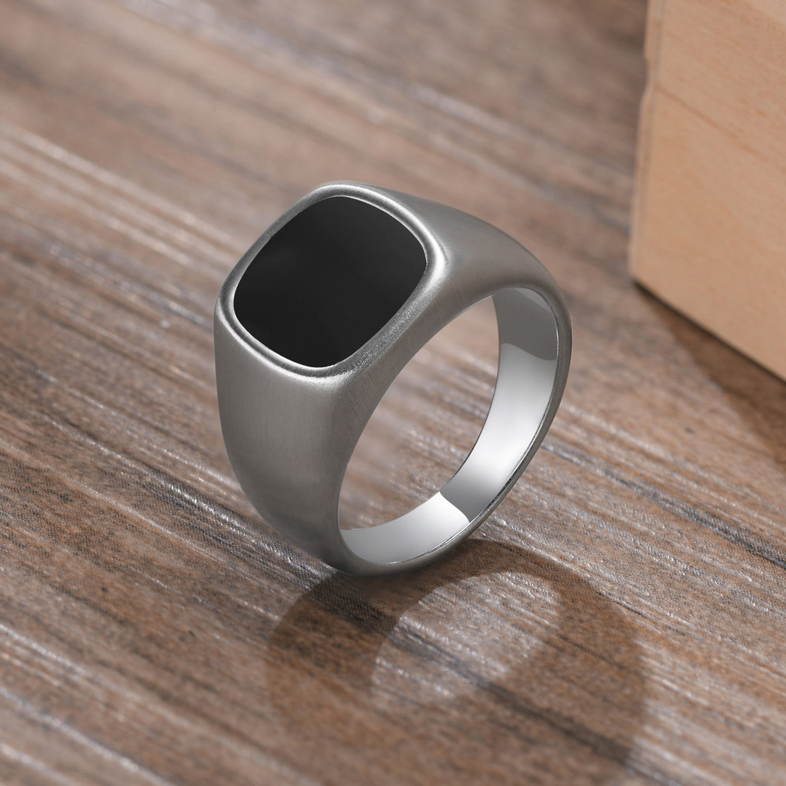 Men Stainless Steel Signet Rin - Signet Ring Men 评论和价格