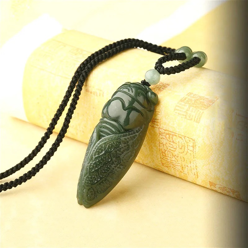 Natural Hetian Jade Cicada Pen - Men Accessories Jewellery 评论和价格