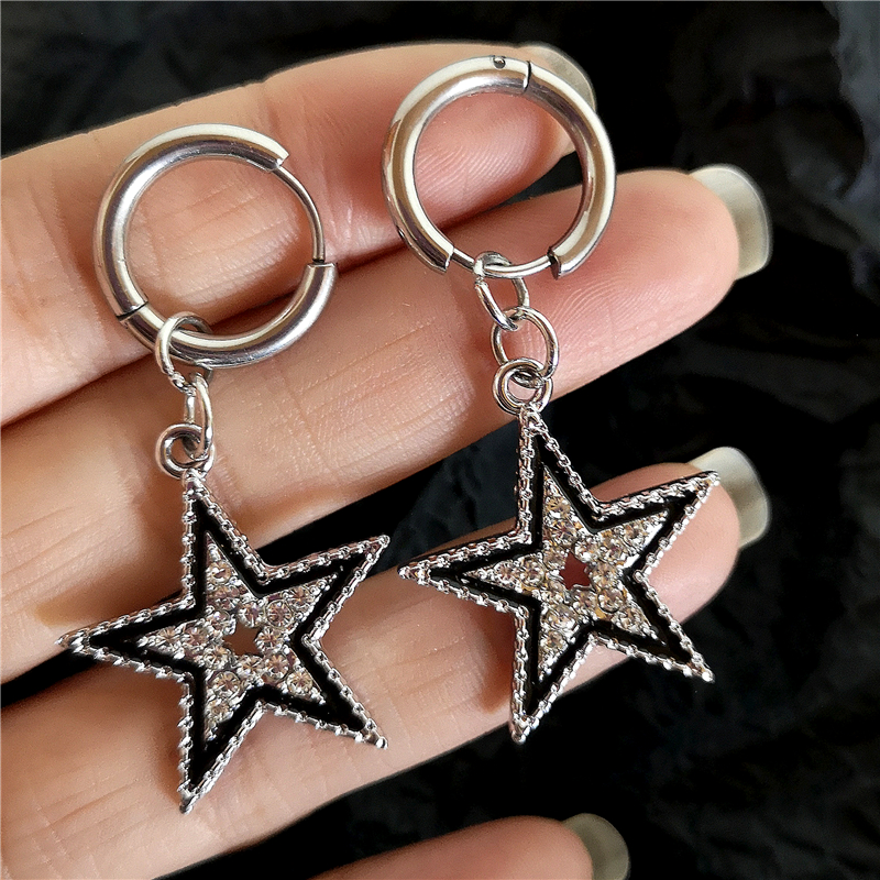 Shiny Zircon Star Pentagram Pe - Men Accessories Aesthetic 评论和价格