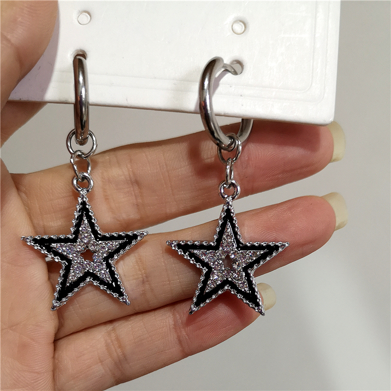 Shiny Zircon Star Pentagram Pe - Men Accessories Aesthetic 评论和价格