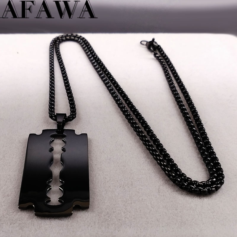 Gothic Blade Razor Pendant Nec - Men Accessories Aesthetic 评论和价格