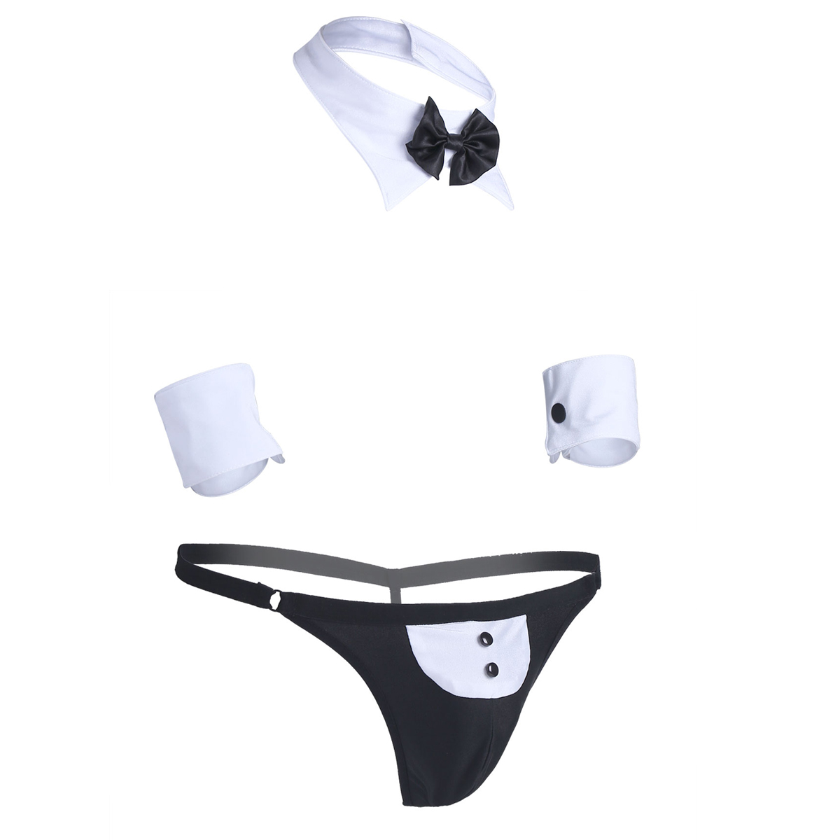 Men Cosplay Waiter Lingerie Se - Men Accessories Jewelry 评论和价格