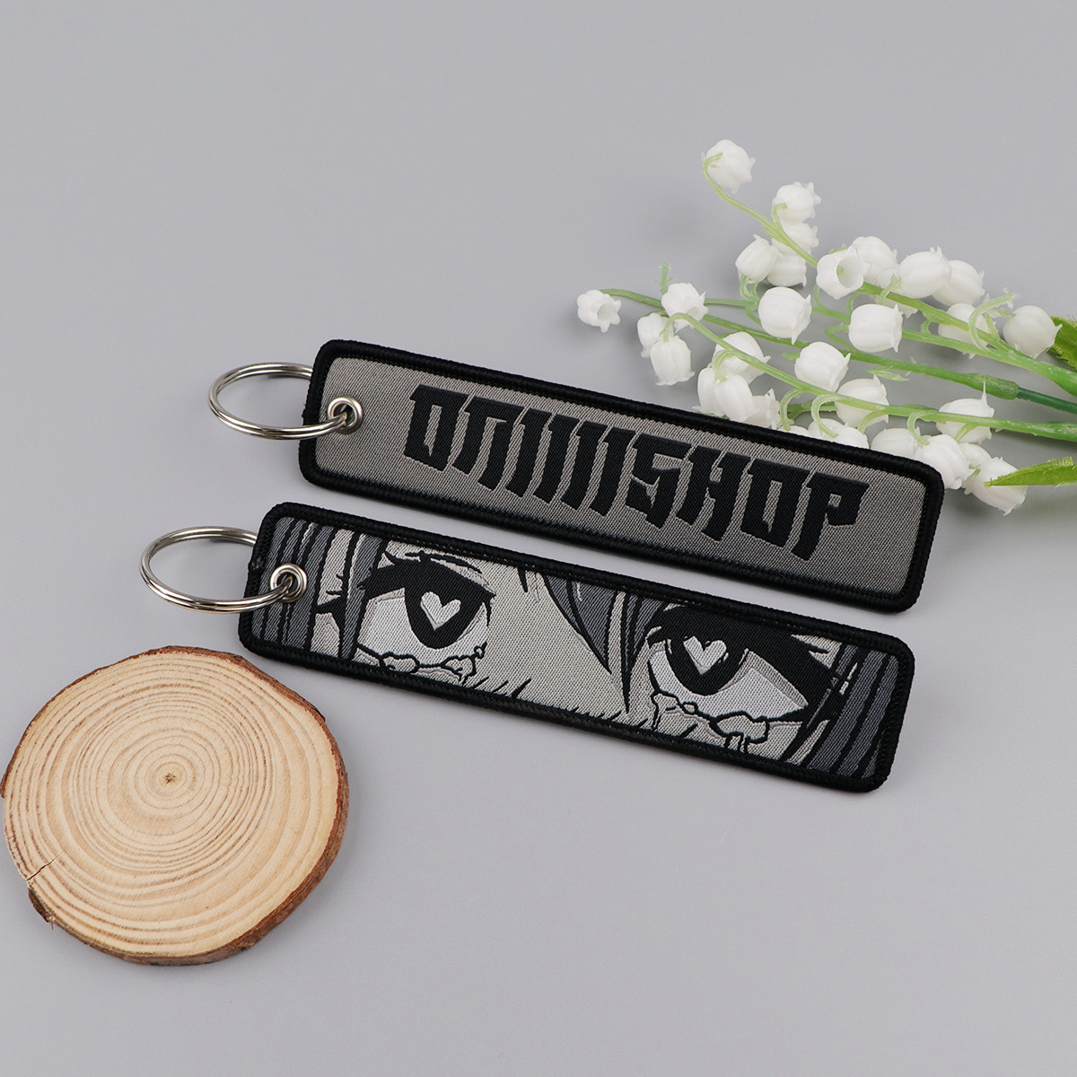 Anime Girls Embroidery Key Fob - Men Accessories Bag 评论和价格