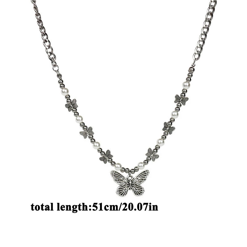 Gothic Butterfly Pendant Neckl - Men Accessories Aesthetic 评论和价格