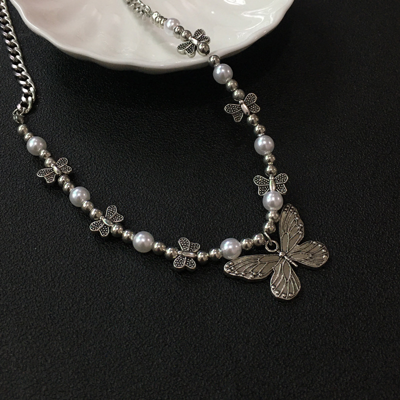 Gothic Butterfly Pendant Neckl - Men Accessories Aesthetic 评论和价格
