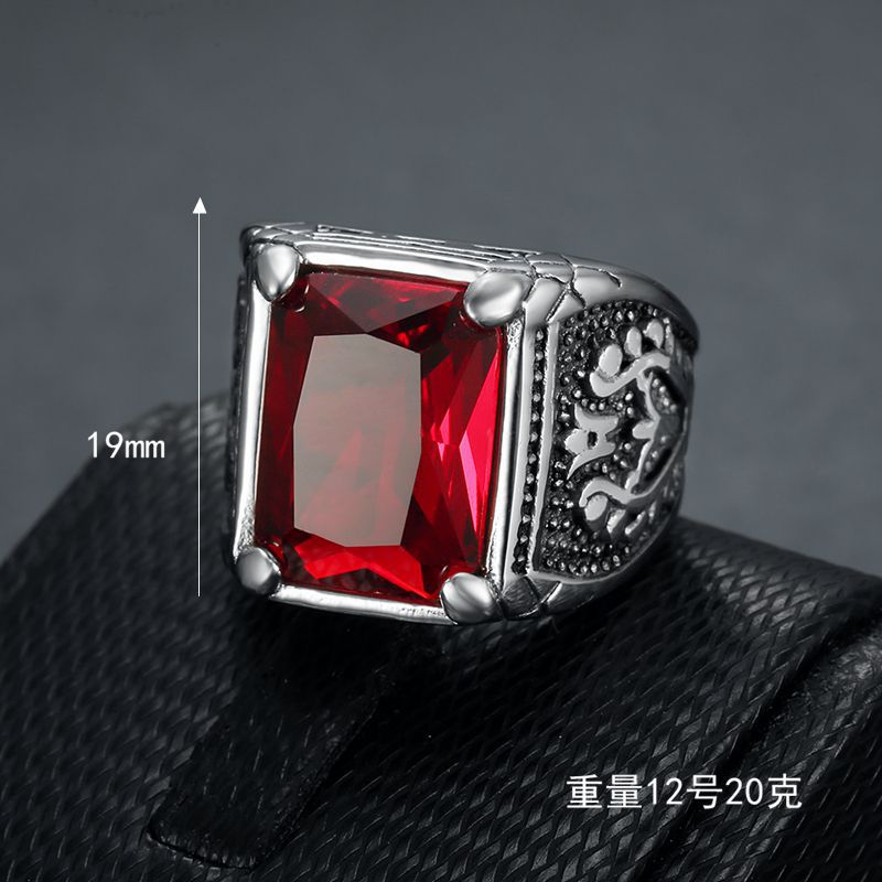 Size 7-15 Punk Retro Stainless - Signet Ring Men 评论和价格