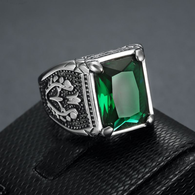 Size 7-15 Punk Retro Stainless - Signet Ring Men 评论和价格