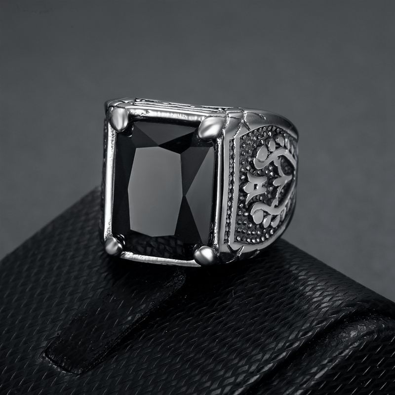 Size 7-15 Punk Retro Stainless - Signet Ring Men 评论和价格