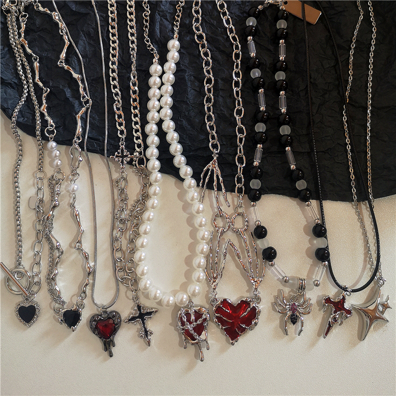 Gothic Vintage Y2K Red Glass H - Men Accessories Aesthetic 评论和价格
