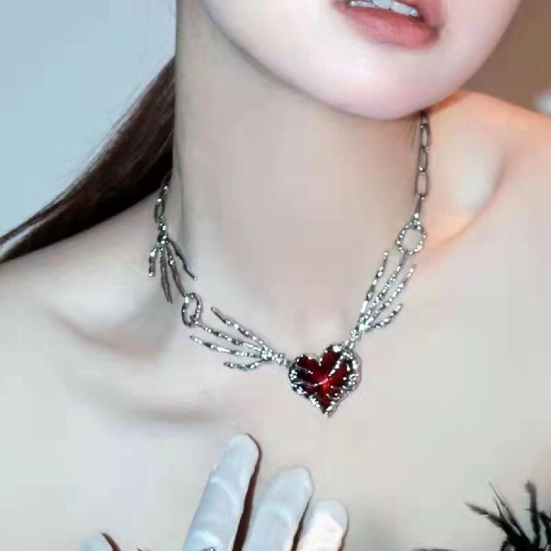 Gothic Vintage Y2K Red Glass H - Men Accessories Aesthetic 评论和价格