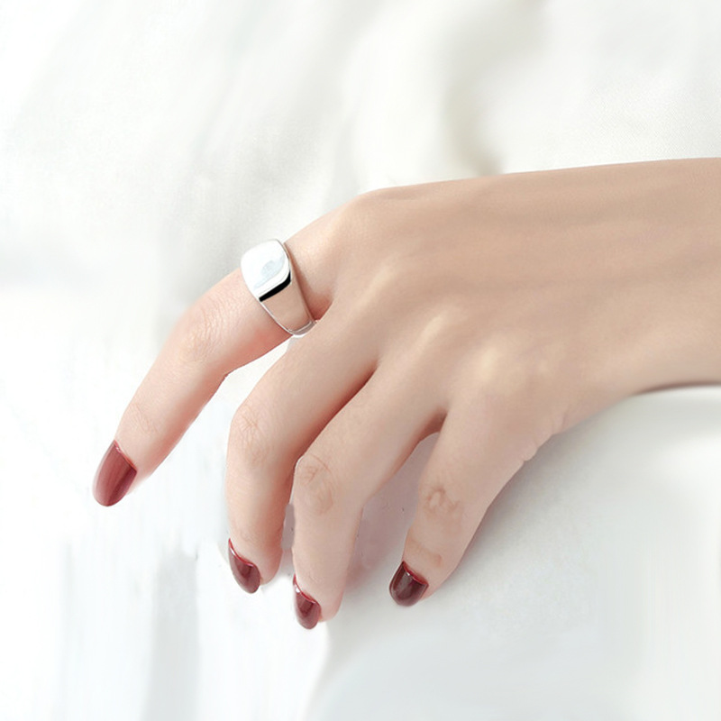 925 Sterling Silver Men Ring S - Signet Ring Men 评论和价格
