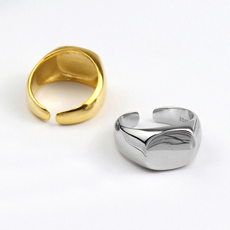 925 Sterling Silver Men Ring S - Signet Ring Men 评论和价格