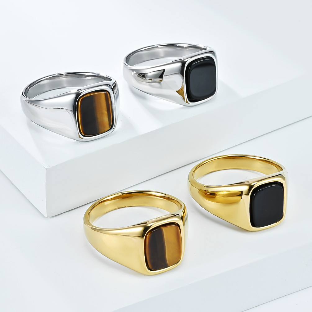 New Fashion Vintage Stainless  - Signet Ring Men 评论和价格