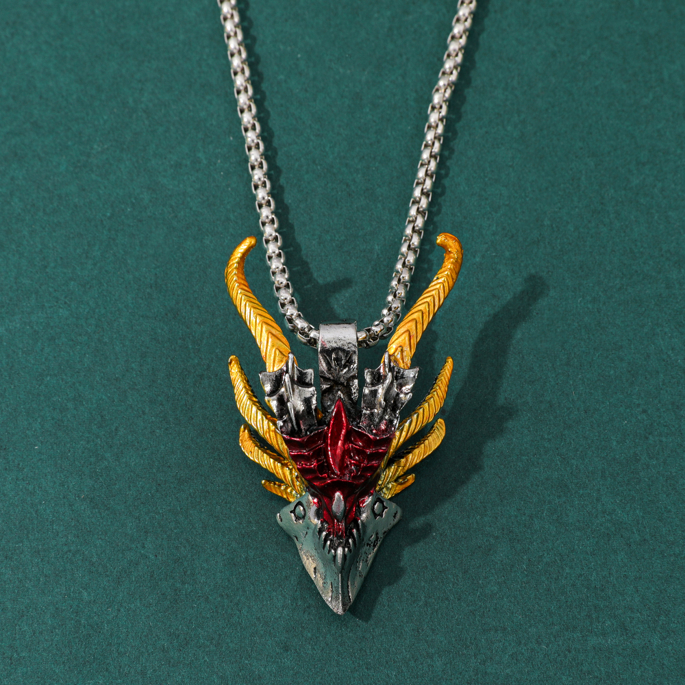 Retro Hip-Hop Evil Dragon Head - Men Accessories Jewelry 评论和价格