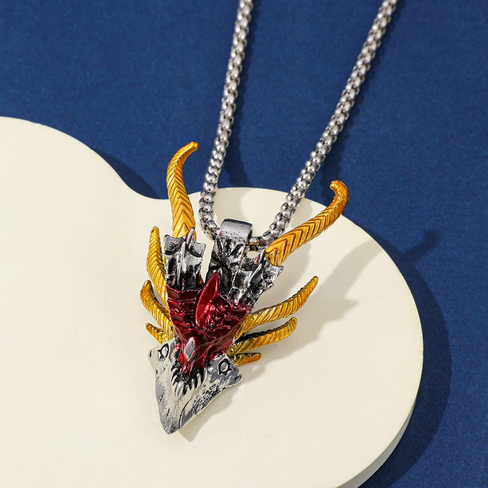 Retro Hip-Hop Evil Dragon Head - Men Accessories Jewelry 评论和价格