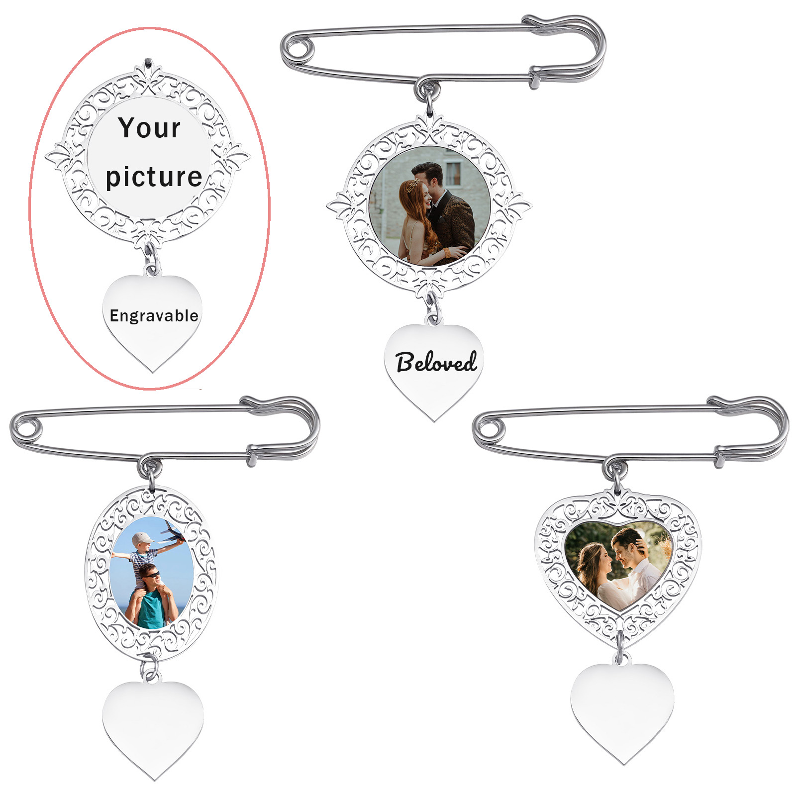 Custom Picture Badge Brooches  - Men Accessories Photos 评论和价格