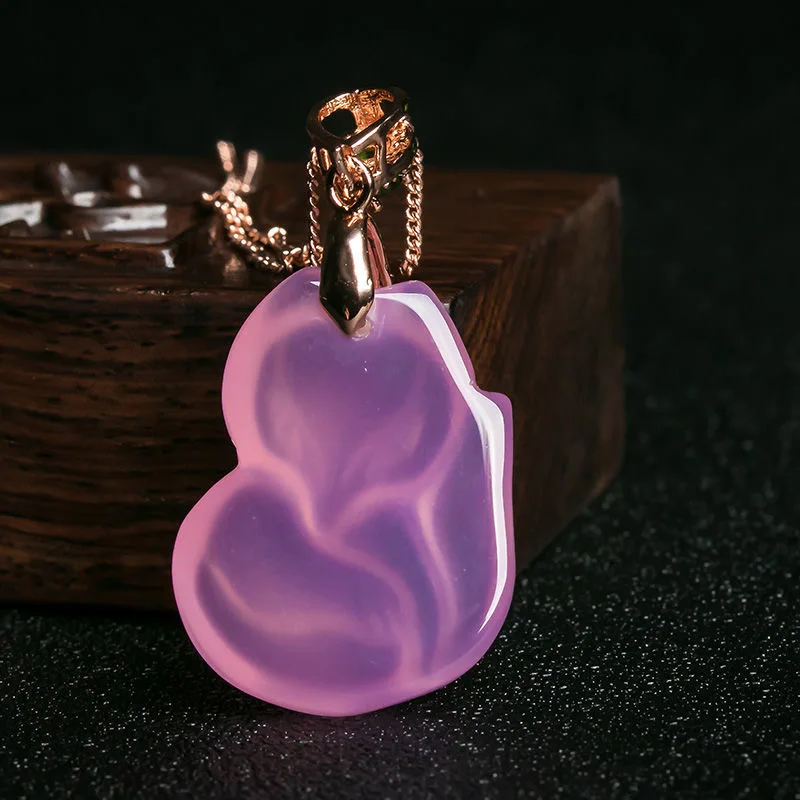 Natural Purple Agate Fox Penda - Men Accessories Jewellery 评论和价格