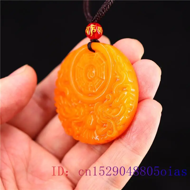 Yellow Jade Dragon Pendant Gif - Men Accessories Jewellery 评论和价格