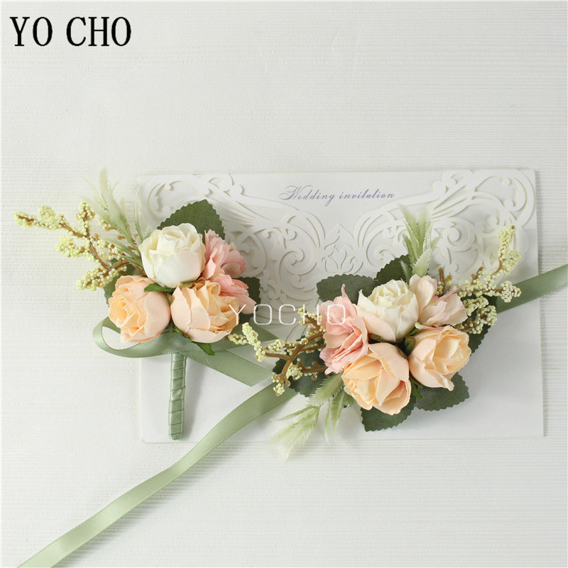 YO CHO Boutonniere Wedding Men - Men Accessories For Wrist 评论和价格