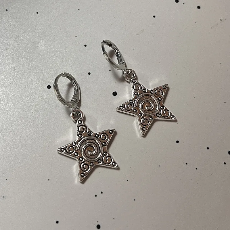 Vintage Goth Silver Color Spir - Men Accessories Aesthetic 评论和价格