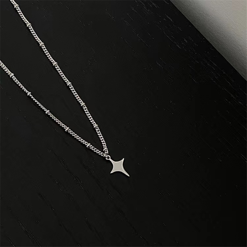 Kpop Goth Silver Color Star Pe - Men Accessories Aesthetic 评论和价格