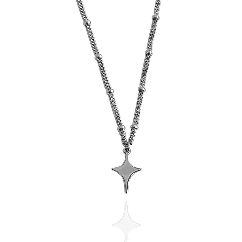 Kpop Goth Silver Color Star Pe - Men Accessories Aesthetic 评论和价格