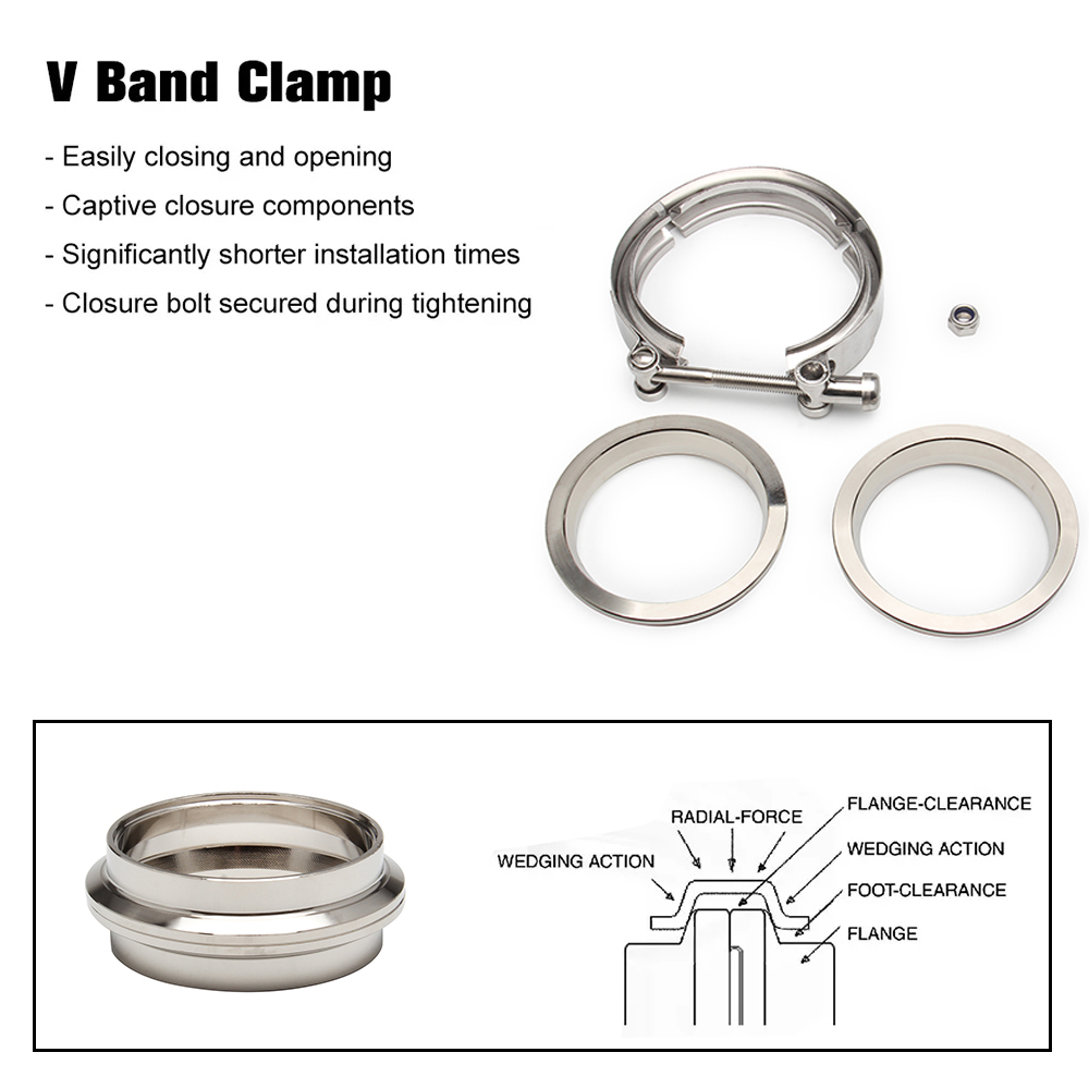 2＂2.5＂3＂3.5＂4＂ V-Band Clamp Wi - Men Accessories Combo 评论和价格