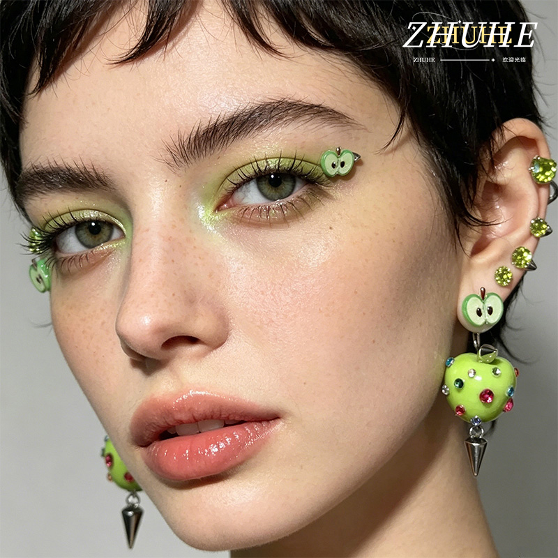 Novelty Green Apple Copper Ear - Men Accessories Aesthetic 评论和价格