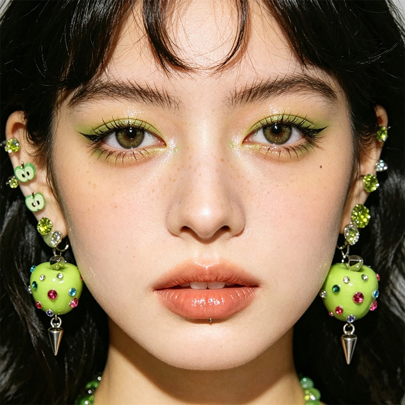 Novelty Green Apple Copper Ear - Men Accessories Aesthetic 评论和价格