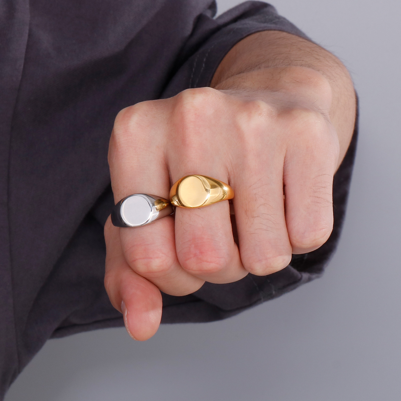 Signet Ring Stainless Steel Ri - Signet Ring Men 评论和价格