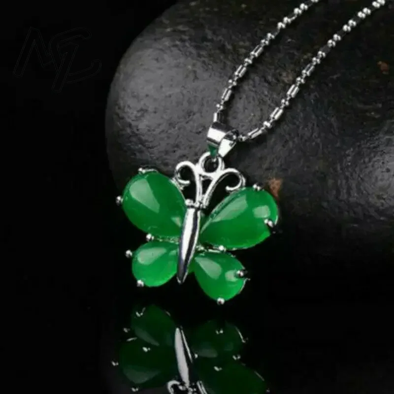 S925 Silver Green Jade Butterf - Men Accessories Jewellery 评论和价格