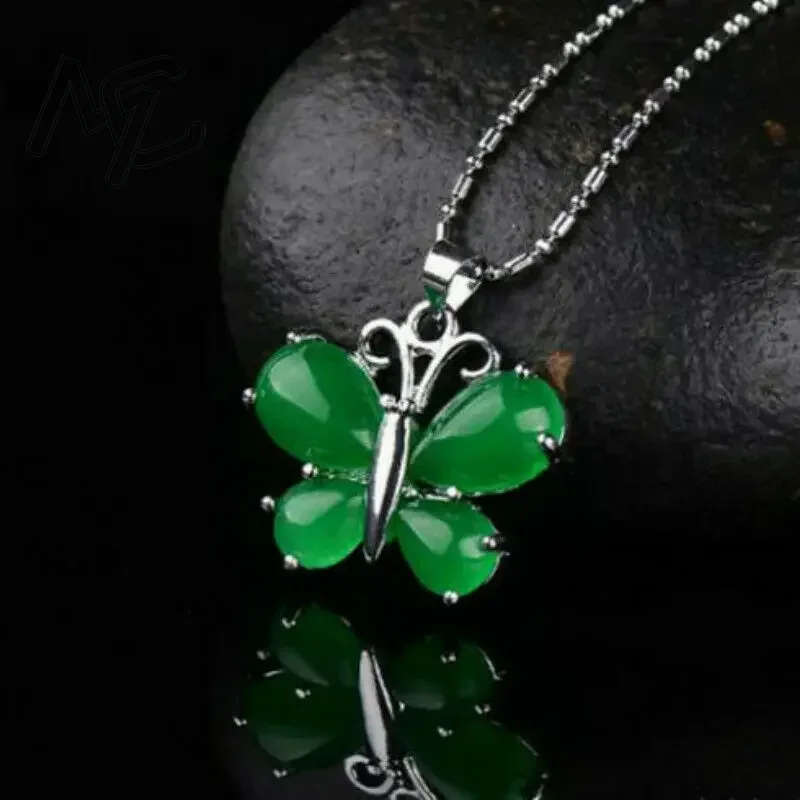 S925 Silver Green Jade Butterf - Men Accessories Jewellery 评论和价格