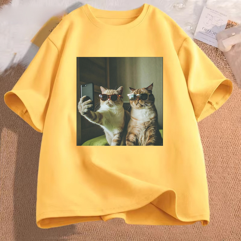 Cat Meme Funny Graphic T-Shirt - Men Accessories Aesthetic 评论和价格