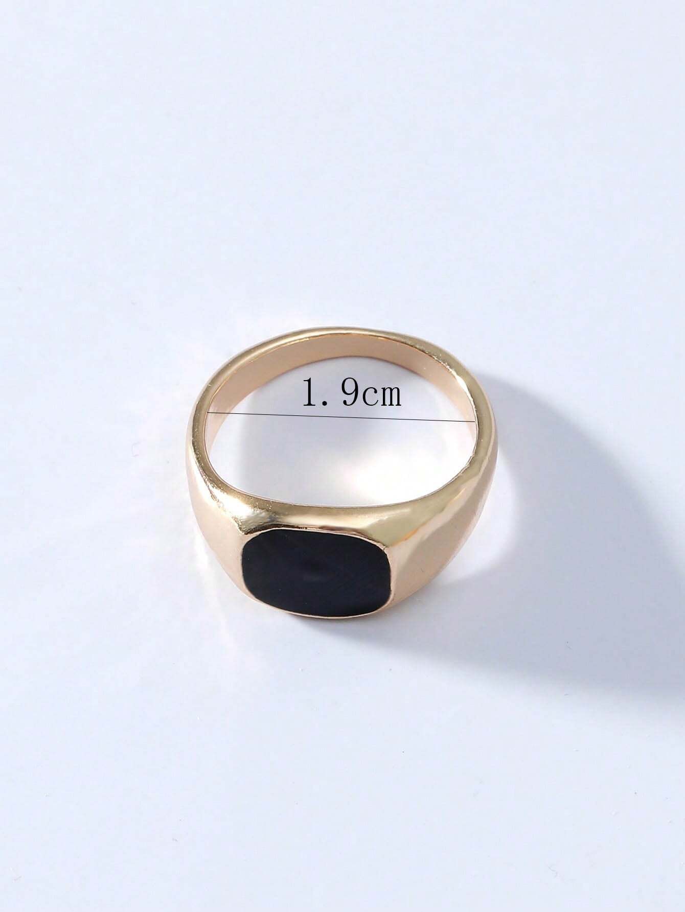 Minimalist Gold-Tone Signet Ri - Signet Ring Men 评论和价格