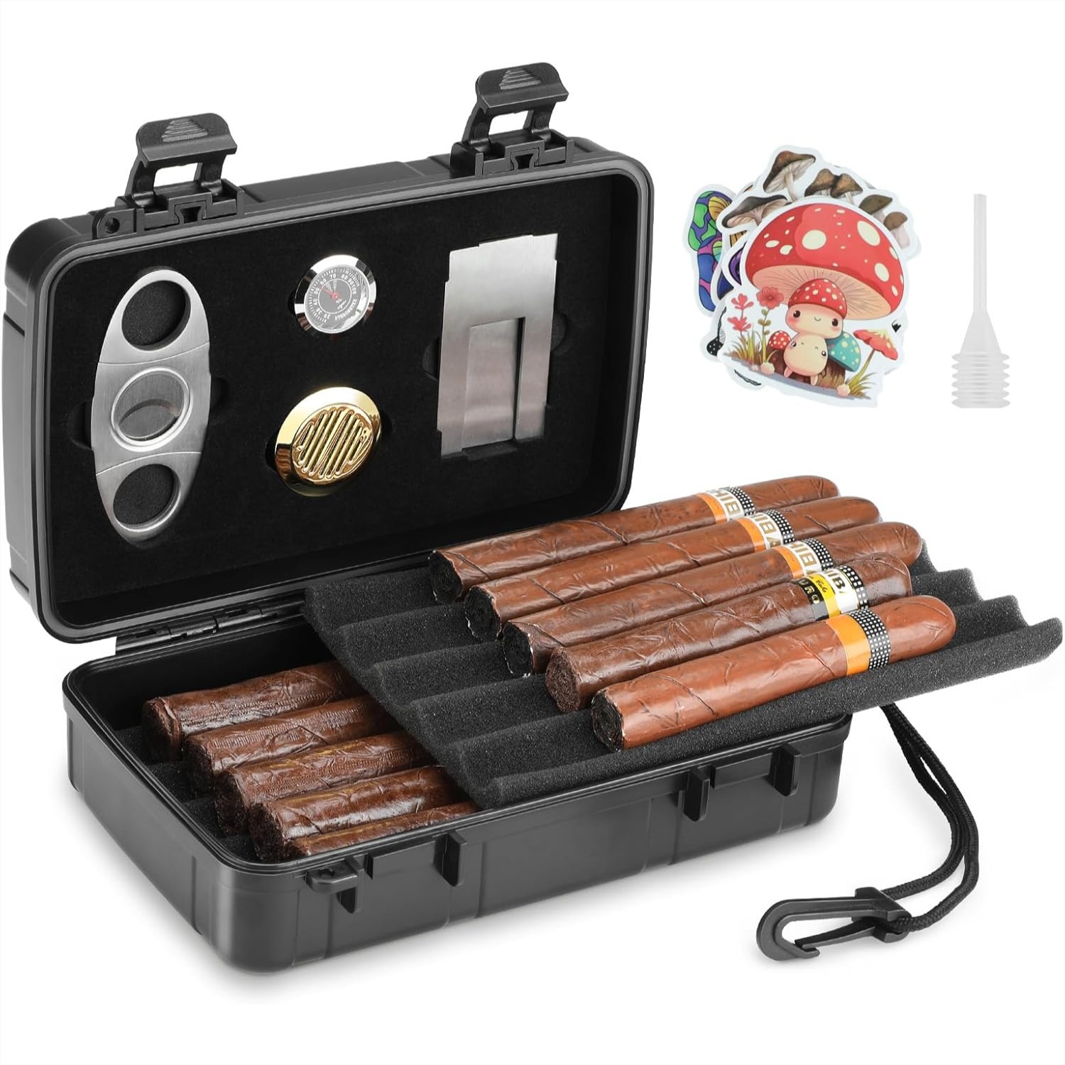Portable Cigar Humidor Holds 1 - Men Accessories Set 评论和价格