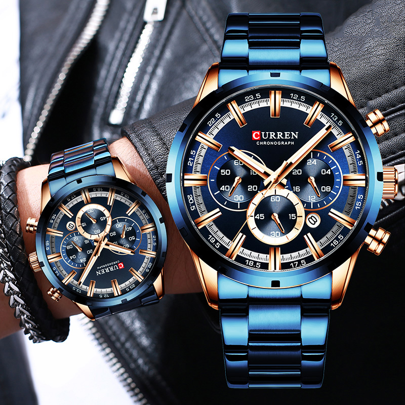 Curren Men's Watch Blue Dial S - Men Accessories For Wrist 评论和价格
