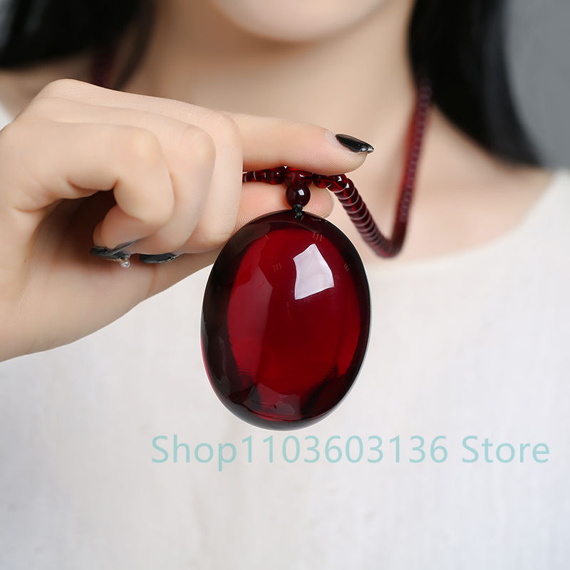 Natural Burgundy Amber Beeswax - Men Accessories Jewellery 评论和价格