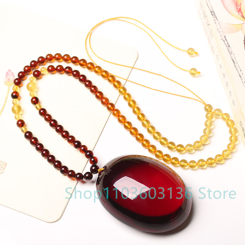 Natural Burgundy Amber Beeswax - Men Accessories Jewellery 评论和价格
